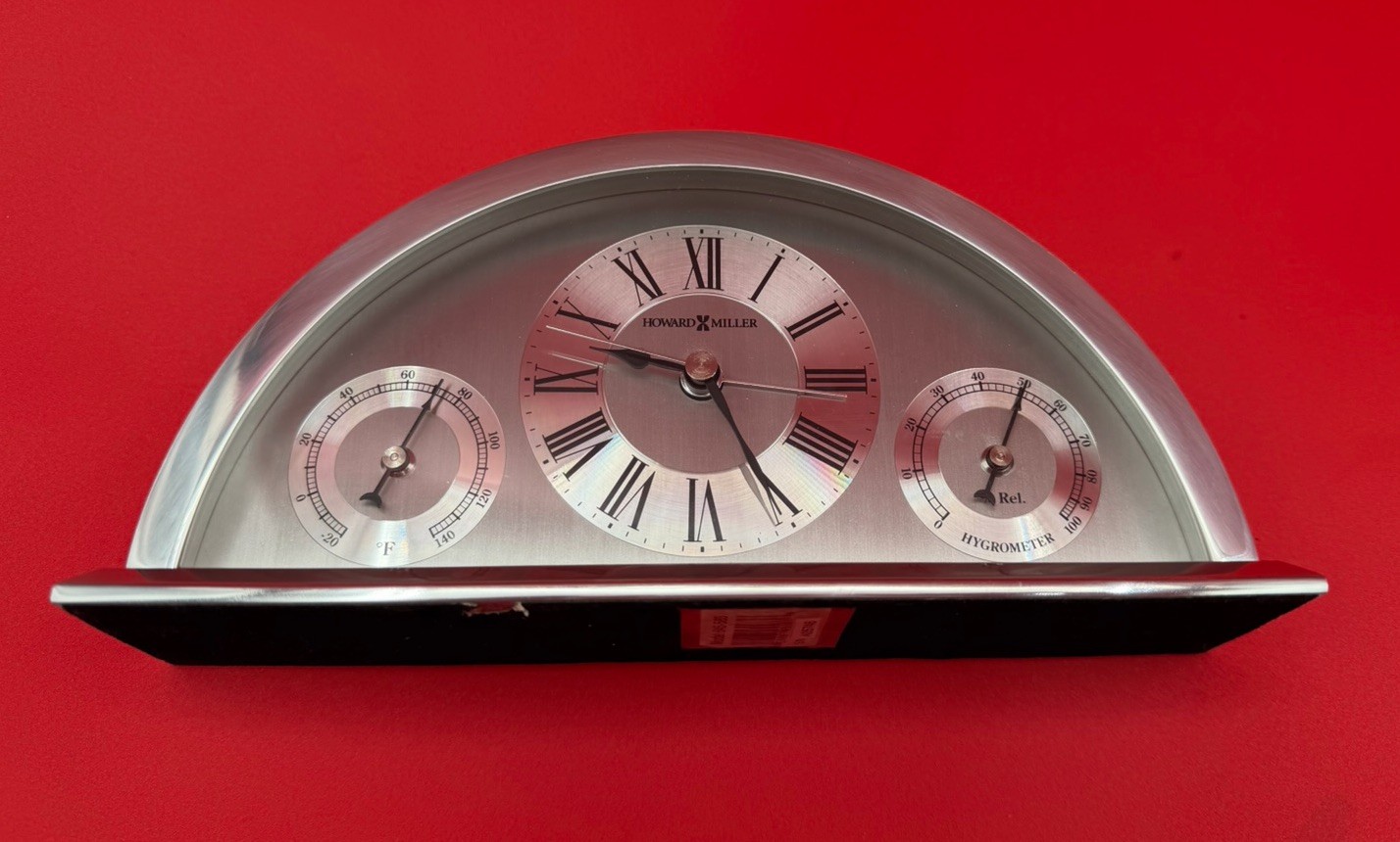 Howard Miller Weatherton Weather Maritime Table Alarm Clock 645-583 Silver