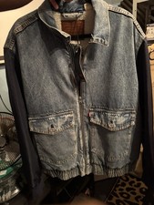 Levi's Sherpa Foderato Trucker Giacca Denim Uomo Taglia XL Blu Jeans Accogliente Caldo