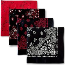 Premium Soft Cotton Designer Bandanas Pack for Men and Pack of 4 the Blacks
