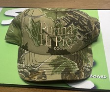 Vintage USA MADE Purina Hi Pro Dog Food Camo Hunting Trucker Hat Snapback Cap