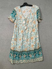 Shein Women's Spring Summer Dress Teal Floral Short Dress Size Large