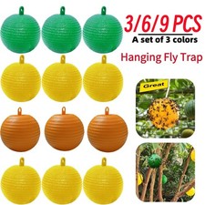 3-9PACK Insect Bug Fly Glue Hanging Ball Catcher Sticky Flies Trap In/Outdoor