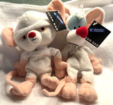 Warner Bros.Studio Bean Bag Plush "Pinky and The Brain NWT 1990s