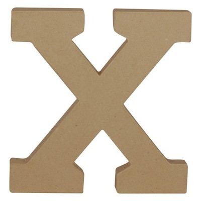 Decopatch, Pappmaché Kraft, Großbuchstabe X 20cm - Kartonbraun