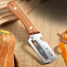Stainless Steel Fruit & Vegetable Peeler with Wooden Handle – Durable Kitchen