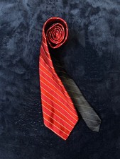 tommy hilfiger red blue and white striped tie