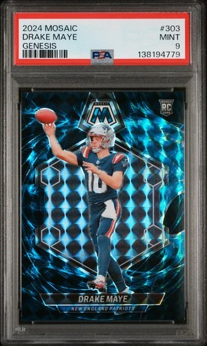 2024 PANINI MOSAIC GENESIS #303 DRAKE MAYE ROOKIE RC PSA 9