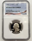 1981-S Type 2 Washington Proof Quarter 25C NGC PF70 PR70 GEM US Coin BM1