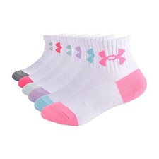 girls Multi Pack Quarter Sock 4-6 White 2