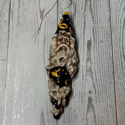 Wizard Ornament, Magician Ornament, Old World Ornament Artisan Blue And Gold