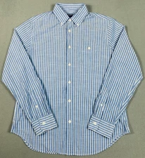 Todd Snyder Long Sleeve Button Down Shirt Mens M Blue White Stripes Cotton EUC