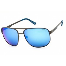 Guess Factory Men's Sunglasses Shiny Dark Nickeltin Full Rim Frame GF00061 06X
