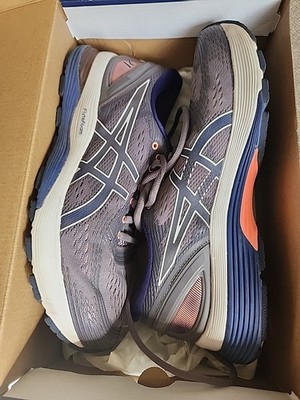 Asics Womens Gel Nimbus 21 Running Shoes Gray Blue  Low Top Lace Up 9