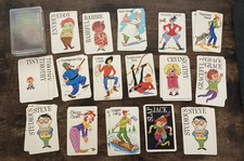 1960's Whitman VTG Old Maid Card Game INCOMPLETE 36 of the 45 w/ Plastic Box