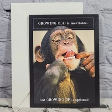 Leanin Tree Funny Animal Themed Birthday Card Monkey Growing Up Is Optional