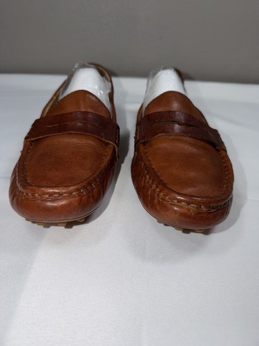 Frye Rebecca Penny Loafers Womens 9 M Brown Leather Driving Moccasins Slip On - 第 2/14 張圖片