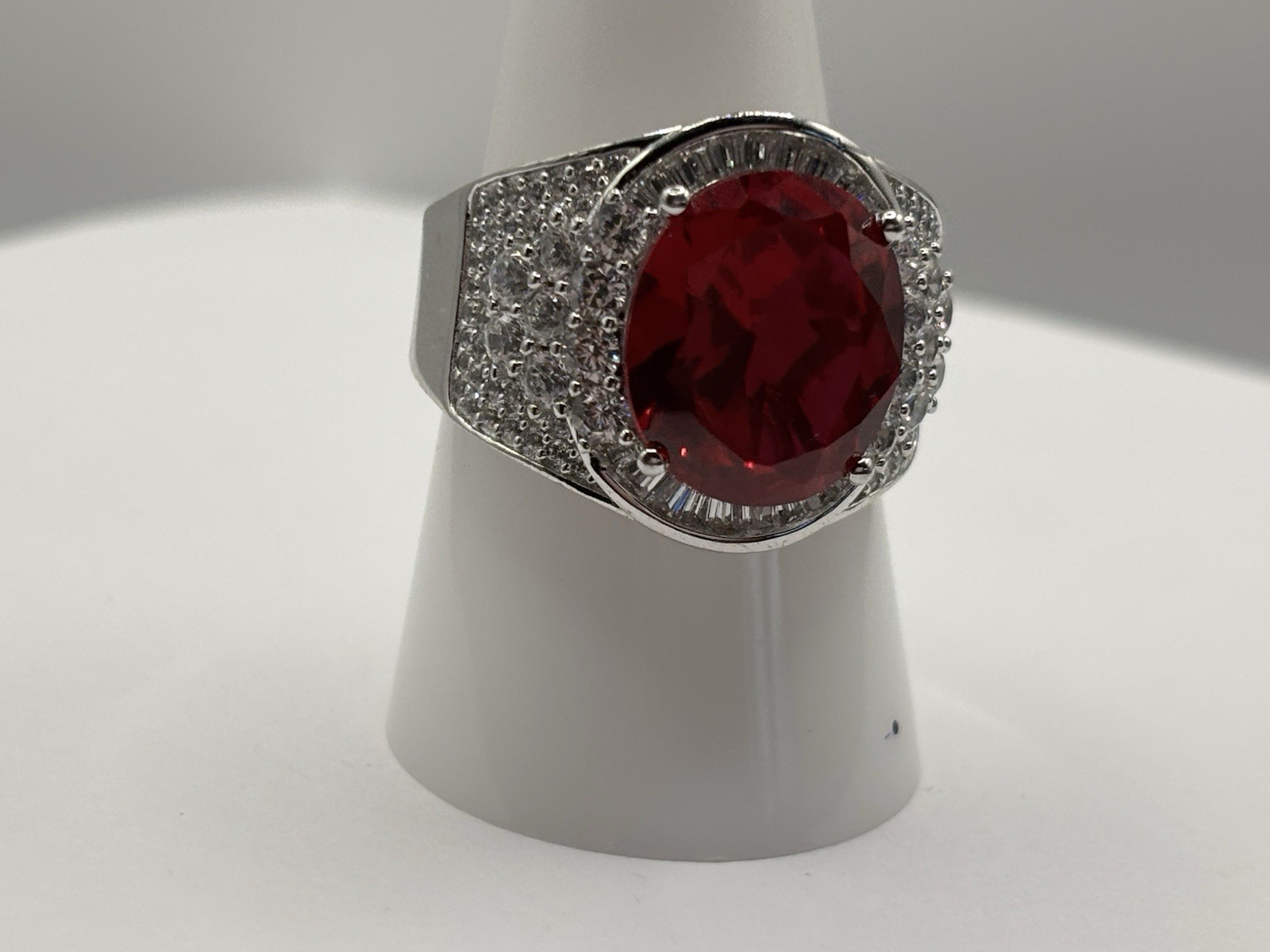 Designer BYJ Large Simulated  Ruby and Diamonds S… - image 5
