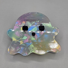 Iridescent Ghost Halloween Hair Claw Clip Multicolor Plastic