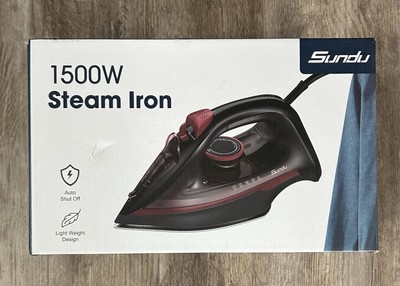 Sundu 1500W Steam Iron Rapid Heating Ceramic Soleplate Self Clean, New, Open Box