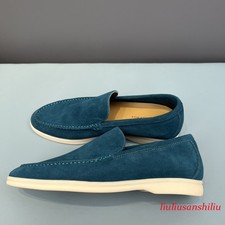 Mocassini uomo stile italiano vera pelle scamosciata slip on scarpe casual da passeggio nuovi