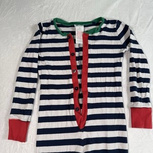 MINI BODEN Pajamas Kids Youth Size 7 Y Footless 1 Pc Cosy Sleep Navy Blue Stripe