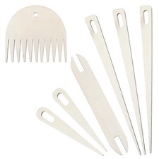 7 Pcs Wood Hand Loom Stick Set Weaving Kit Craft Loom Tools Set