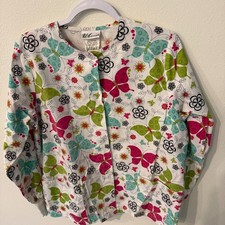 UA Scrubs Uniform Scrub Jacket w/Butterflies L/S Small NWOT H-55