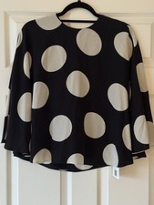Valentino Cape Polka Dot Silk Blouse Size 40