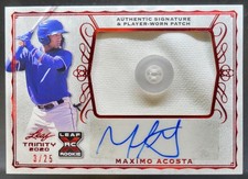 2020 Leaf Trinity Maximo Acosta Patch Auto Spectrum Red HoloFoil /25 MEM BS