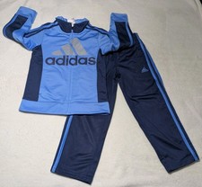 Boys' Adidas Tracksuit Size 5. Light Blue  Navy. Great Condition.