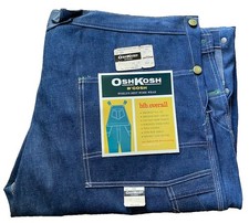 NOS Vtg 60s denim Oshkosh Bgosh sanforized Low Back Overalls 46x29 workwear