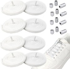 4 Pairs Knotless Elastic Rubber Flat Laces