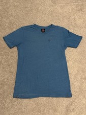 Quiksilver Shirt Mens Sz Large Solid Blue Short Sleeve Pocket Casual T-Shirt