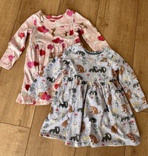 Mini Boden Girls 4-5Y Dress / Tunic Lot of 2 Cats Bunnies Hearts 100 Cotton