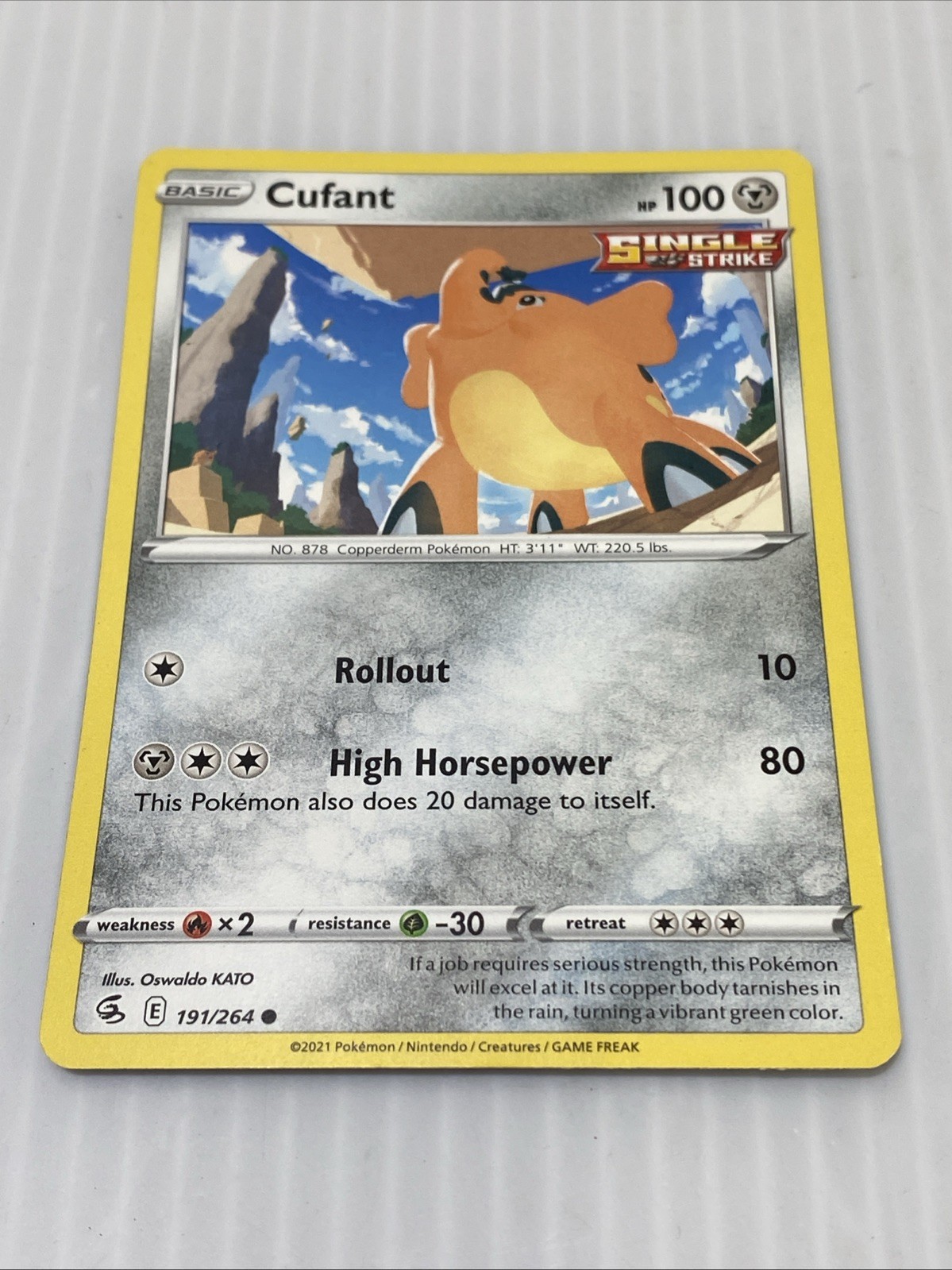 Pokemon Fusion Strike Cufant Common Card 191/264 NM