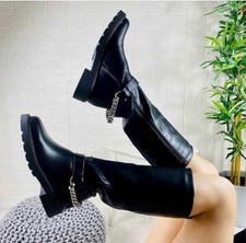 STILL Stivali donna bassi biker boots alti motociclista stivaletti fibbie anf...