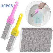10 PCS Pumice Stone Toilet Bowl Brush Set with 2 Handles for Rust Lime Tile Sink