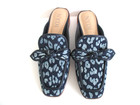 NYDJ Women's Tillie Blue Leopard Denim Mules Bow Slip On Shoes Loafers 8.5 New — photo 2