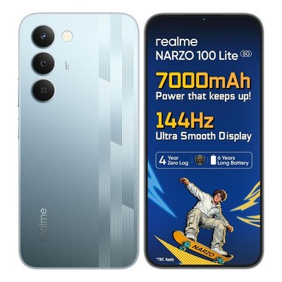 realme narzo 100 Lite 5G Frost Silver 6GB 128GB 7000mAh Global Version Unlocked