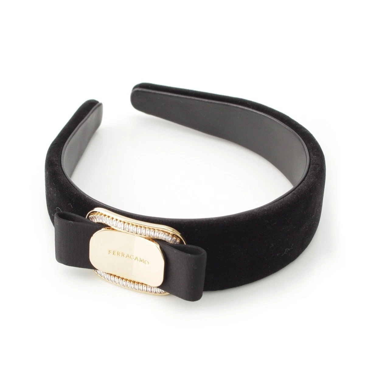 Vintage SaLVATORE FERRAGAMO black grosgrain gold hardware HEADBAND Salvatore Ferragamo Women main image 2