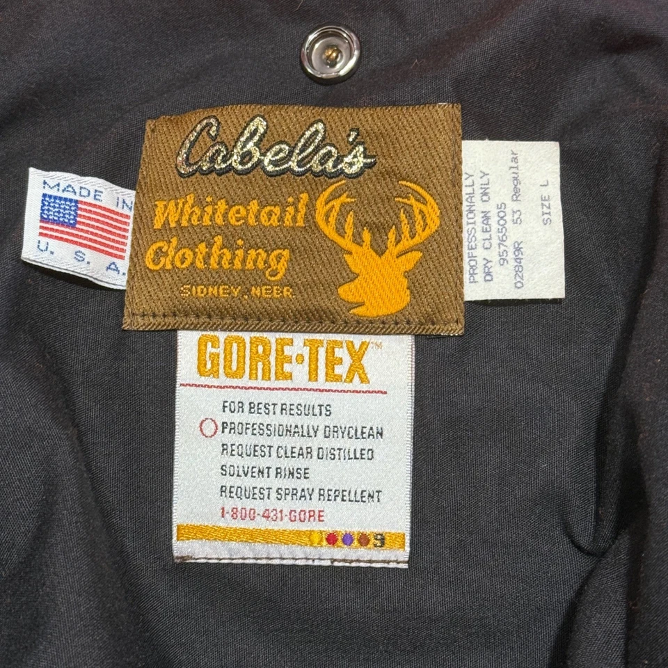 De colección EE. UU. Cabelas Cola Blanca Naranja Lana Gore-Tex Chaqueta Pantalones Talla L 36 Caza Foto 4 de 4