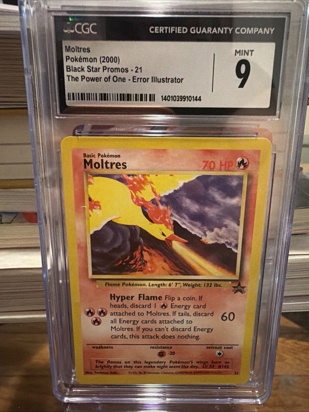 CGC 9 - POKEMON 2000 Promo MOLTRES Black Star Error #21
