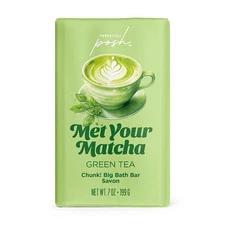 Perfectly Posh Met Your Matcha Green Tea Chunk Big Bath Bar New 
