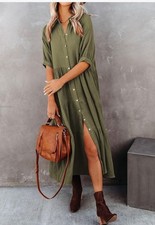 R Vivimos Women's Maxi, Green Crêpe Size 16/18