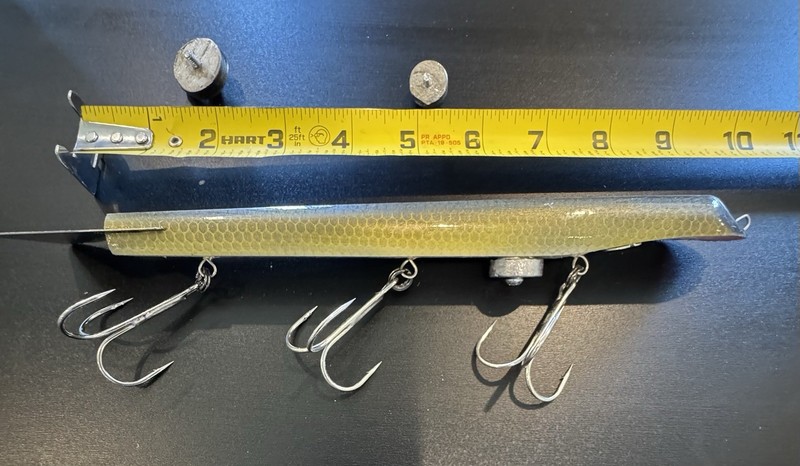 Custom Handmade Cedar Jerk 9” Musky Pike Suick Style Dive And Rise Bass Lure