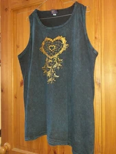 Wicked Dragon blue acid wash Hippie Boho festival vest top dreamcatcher XXXL