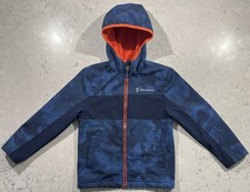 Free Country Softshell Jacket Boys 7/8 Blue Camo Full Zip Hooded Fleece Lined