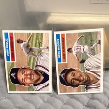 2023 Topps Archive Pair- 1956 Topps John Smoltz #3 & Greg Maddux #6