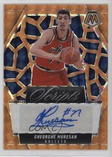 2024-25 Mosaic Scripts Fluorescent Orange Prizm 14/25 Gheorghe Muresan Auto 3d3