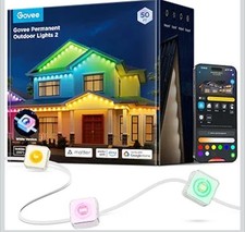 Govee Permanent Outdoor Lights 2, 50ft RGBIC Outdoor Lights with 36 LED Lights,